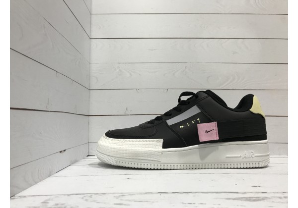 Кроссовки Nike Air Force с высокой подошвой черные купить